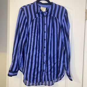 Maeve Anthropologie Breckenridge Blue Stripe Blouse NWT M